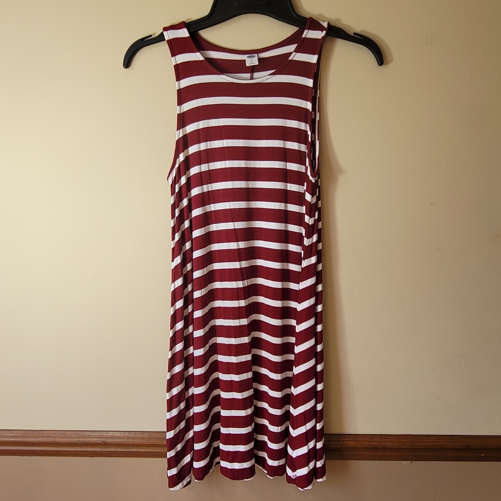 Old Navy Striped Sleeveless Dress - Red and White